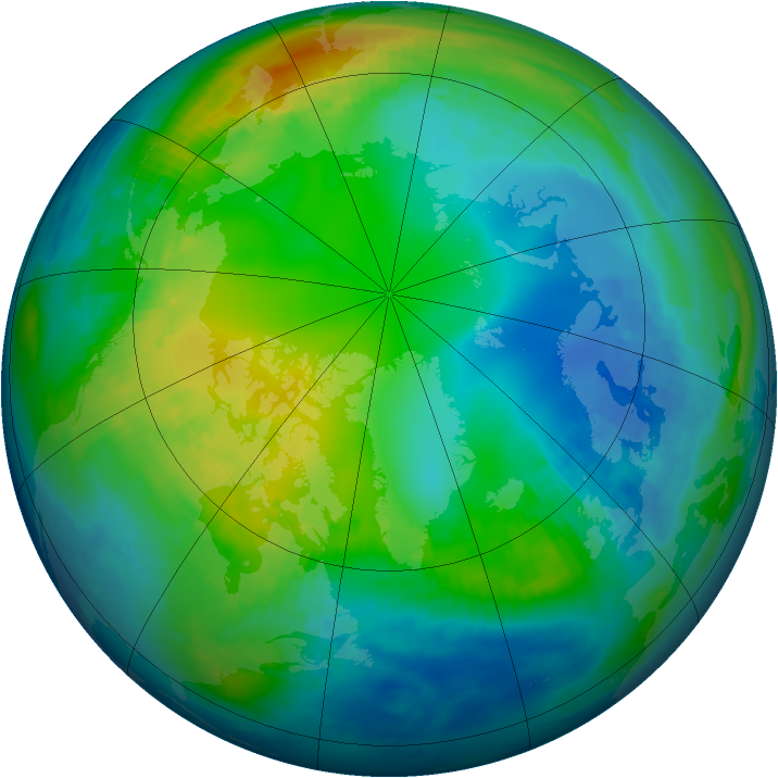 Arctic ozone map for 13 November 1984